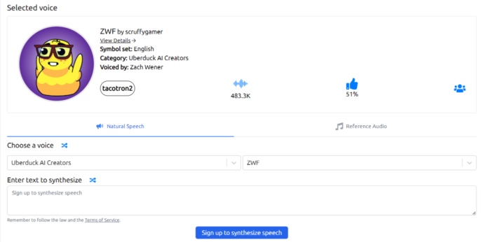 Uberduck Make cool stuff with AI and text to speech Uberduck Make cool stuff with AI and text to speech